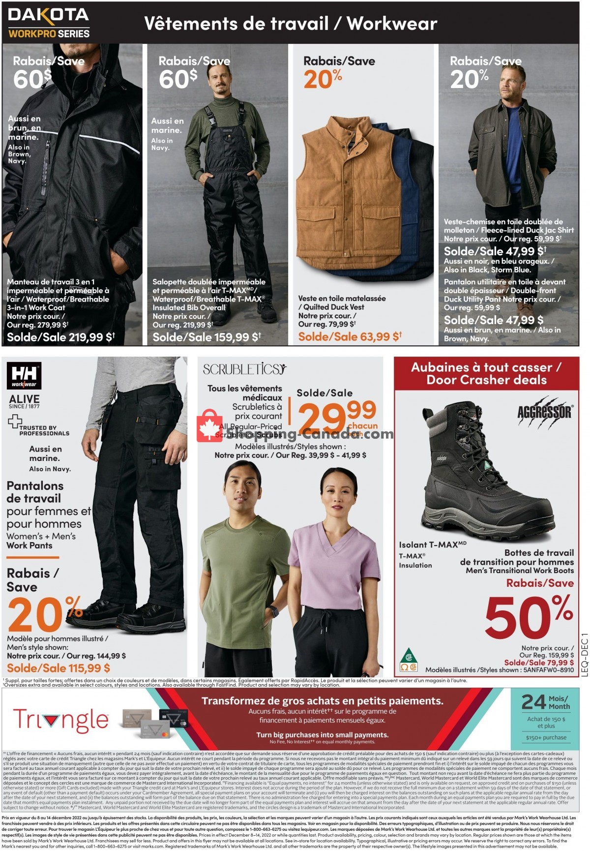 Mark's Work Wearhouse Canada, flyer (Aubaines A Tout Casser QC) December 8 December 14