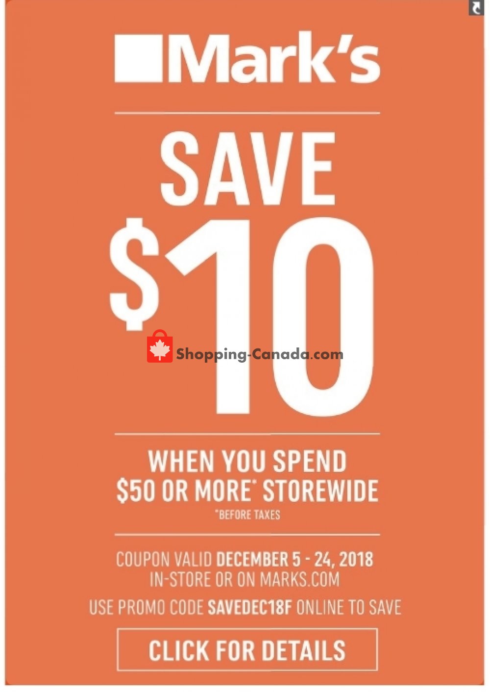 Mark's Work Wearhouse Canada, flyer (Door crasher deals) December 5