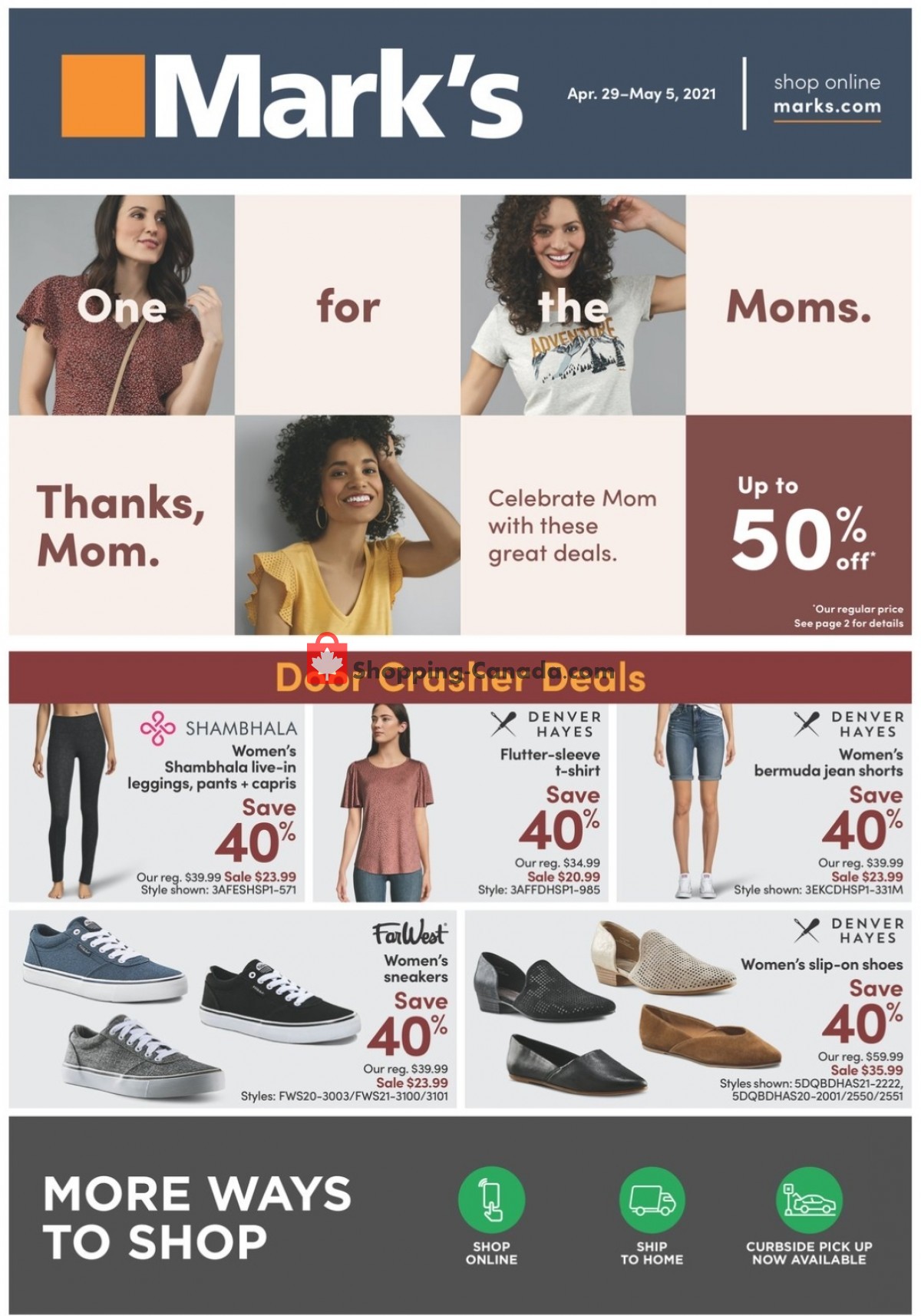 Mark's Work Wearhouse flyer from Thursday April 29, 2021 to Wednesday May 5, 2021 - page 1