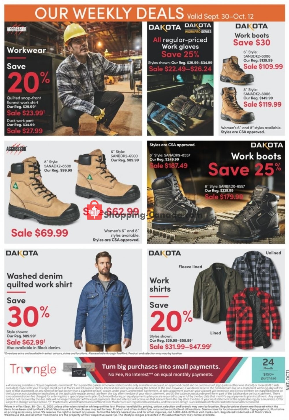 Mark's Work Wearhouse Canada, flyer (Door Crasher Deals ON