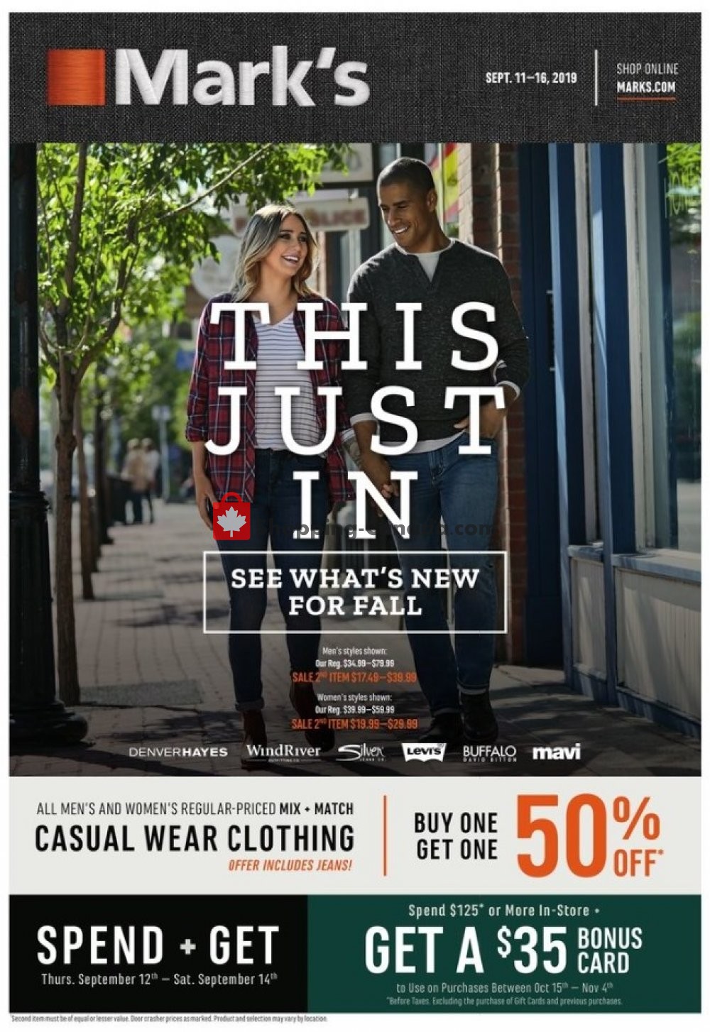 Mark's Work Wearhouse flyer from Wednesday September 11, 2019 to Monday September 16, 2019 - page 1