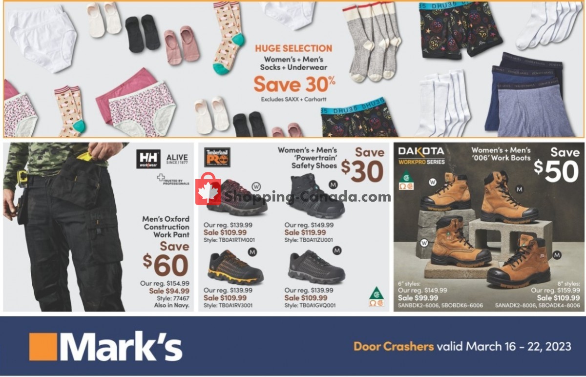 Mark's Work Wearhouse Canada, flyer (Special Offer QC) March 16