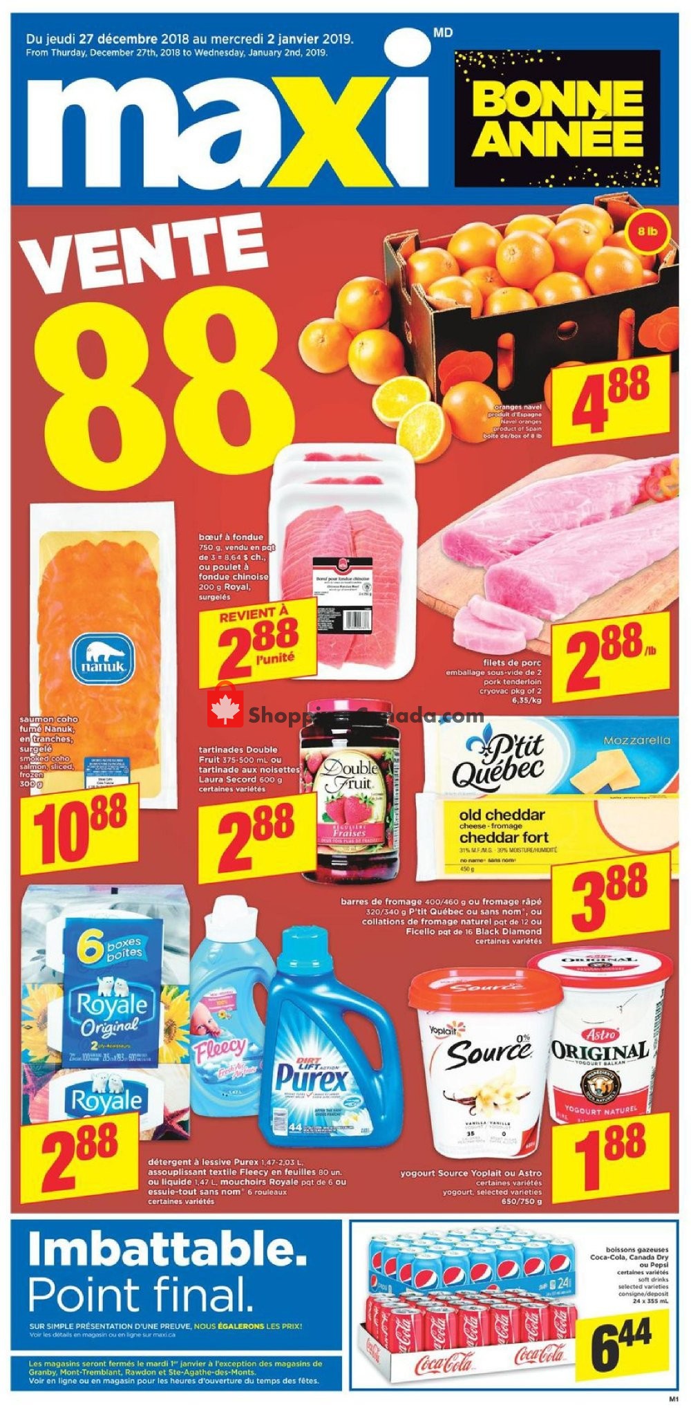 Maxi flyer from Thursday December 27, 2018 to Wednesday January 2, 2019 - page 1