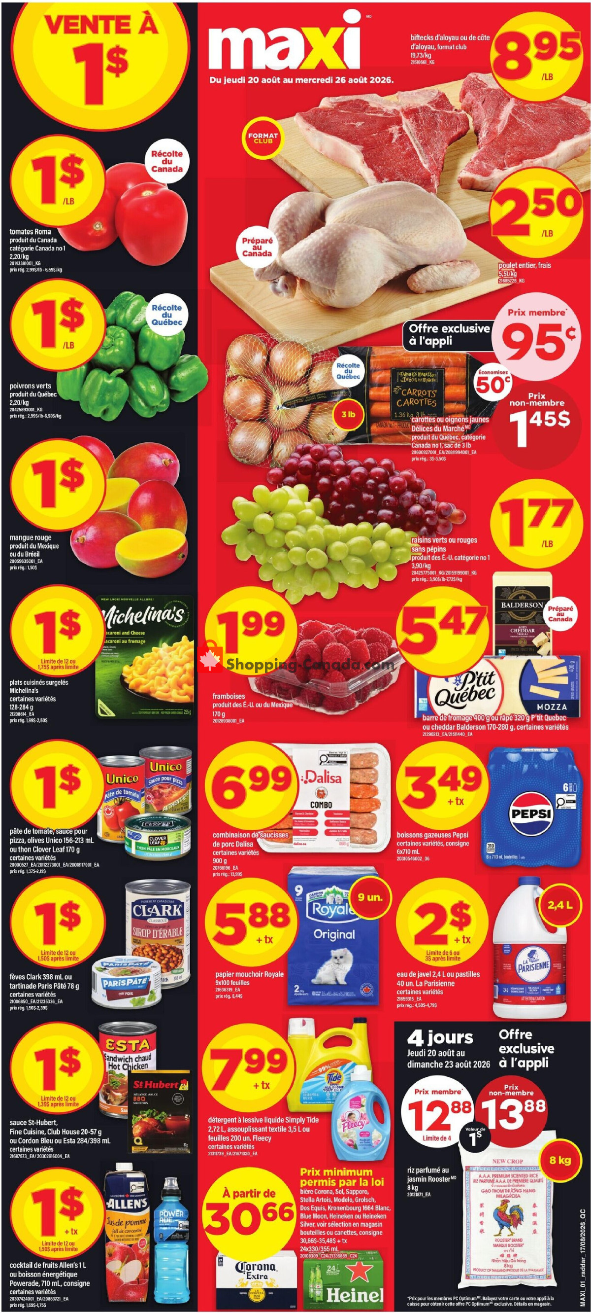 Maxi flyer from Thursday August 20, 2026 to Wednesday August 26, 2026 - page 1