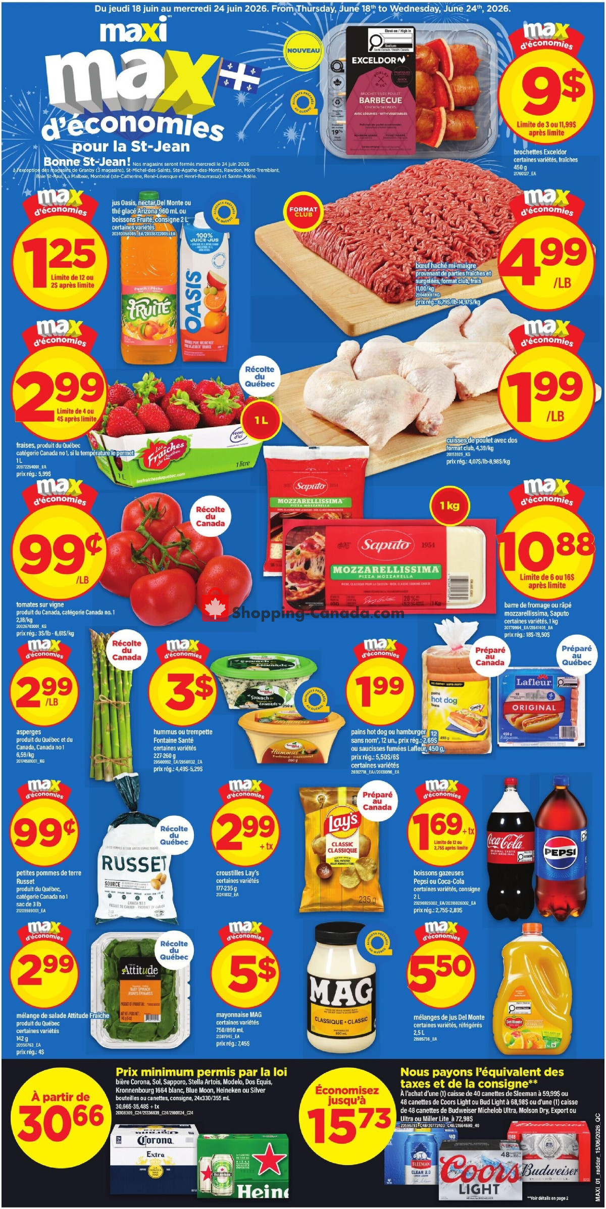 Maxi flyer from Thursday June 18, 2026 to Wednesday June 24, 2026 - page 1