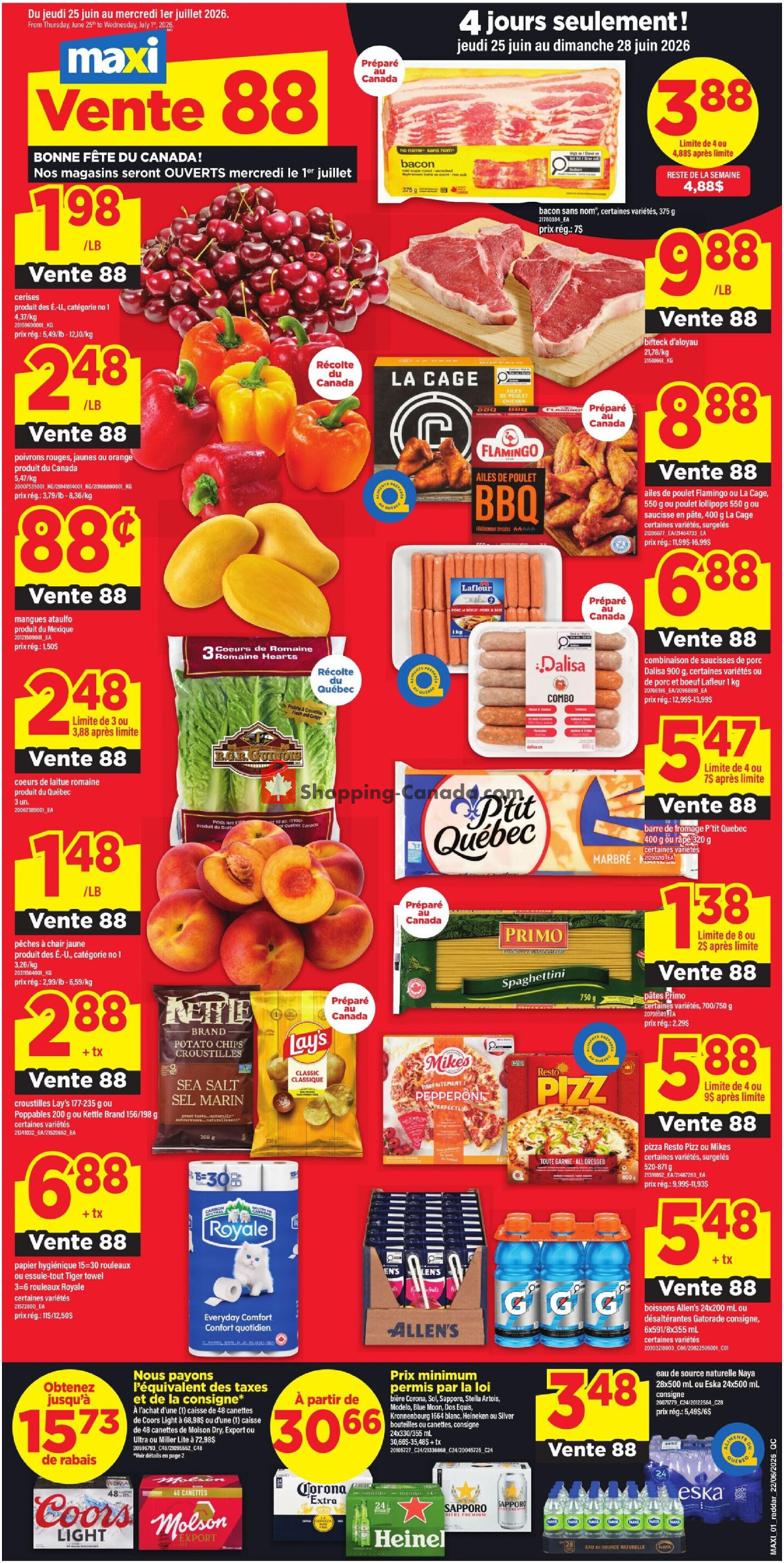 Maxi flyer from Thursday June 25, 2026 to Wednesday July 1, 2026 - page 1