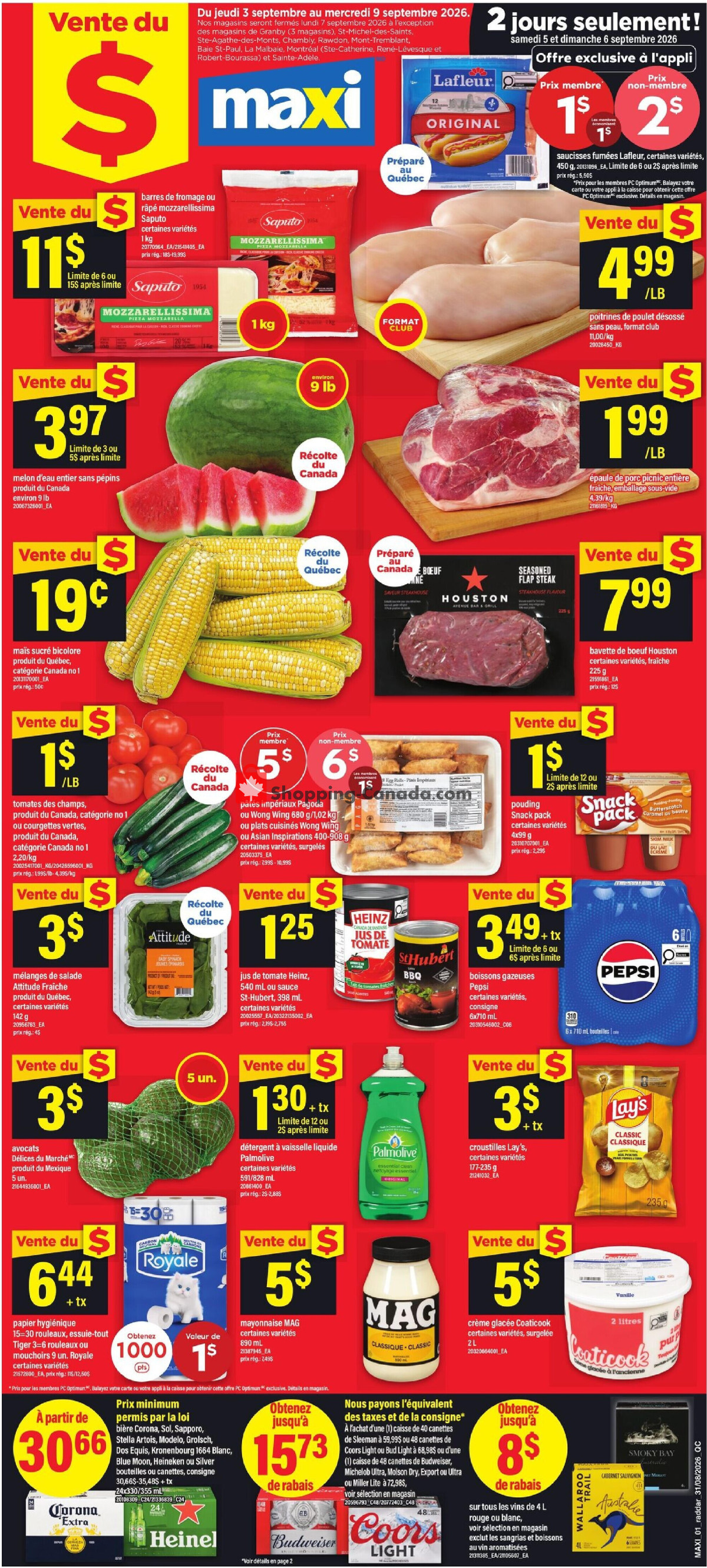Maxi flyer from Thursday September 3, 2026 to Wednesday September 9, 2026 - page 1