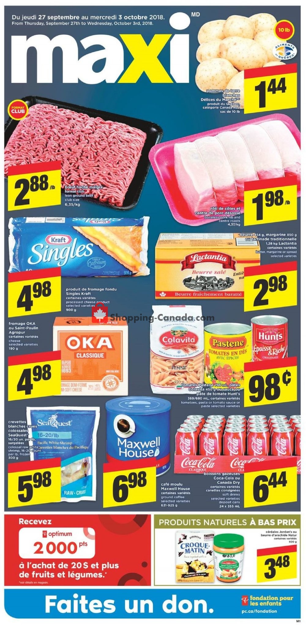 Maxi flyer from Thursday September 27, 2018 to Wednesday October 3, 2018 - page 1