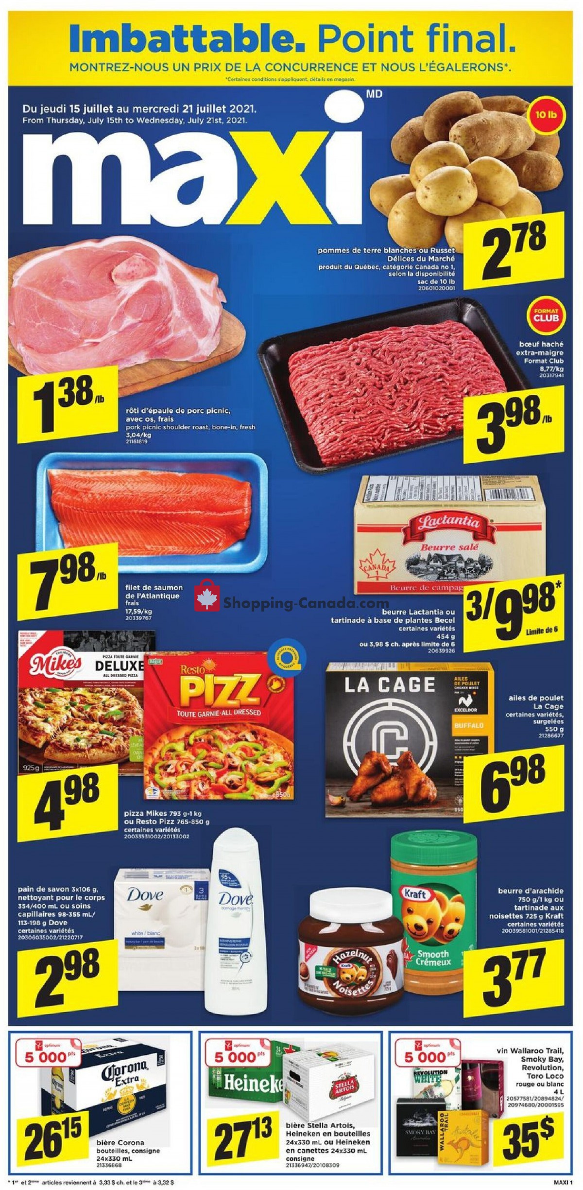 Maxi flyer from Thursday July 15, 2021 to Wednesday July 21, 2021 - page 1