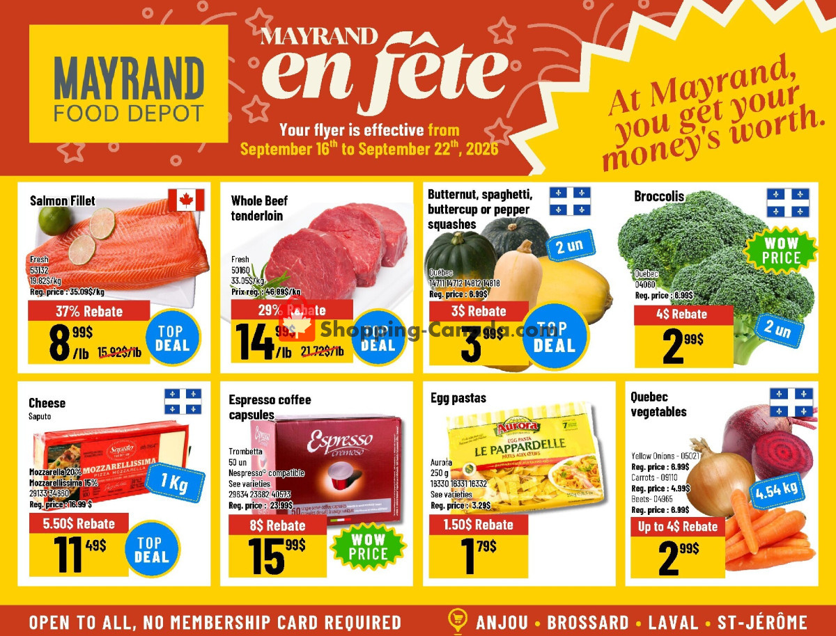 Mayrand flyer from Wednesday September 16, 2026 to Tuesday September 22, 2026 - page 1