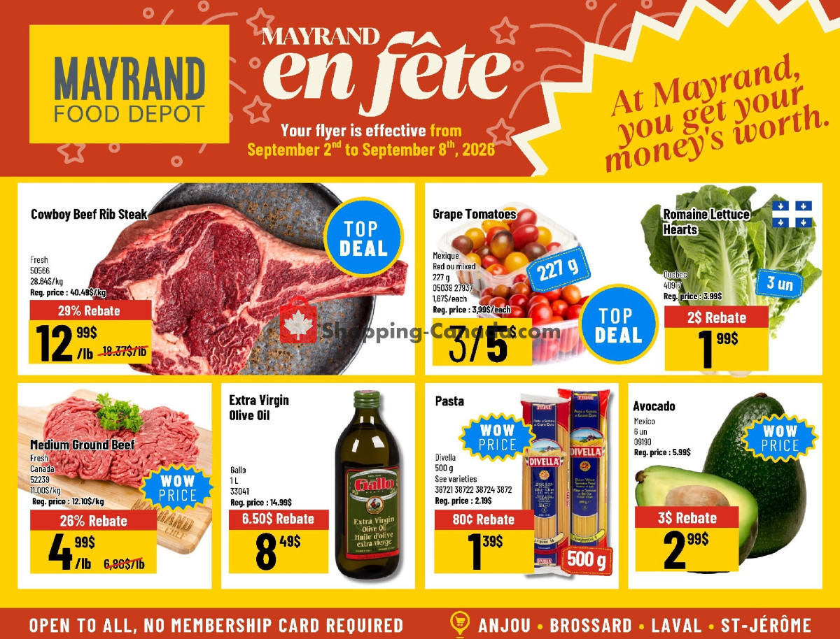 First page of Mayrand flyer - preview - from Wednesday September 2, 2026 to Tuesday September 8, 2026
