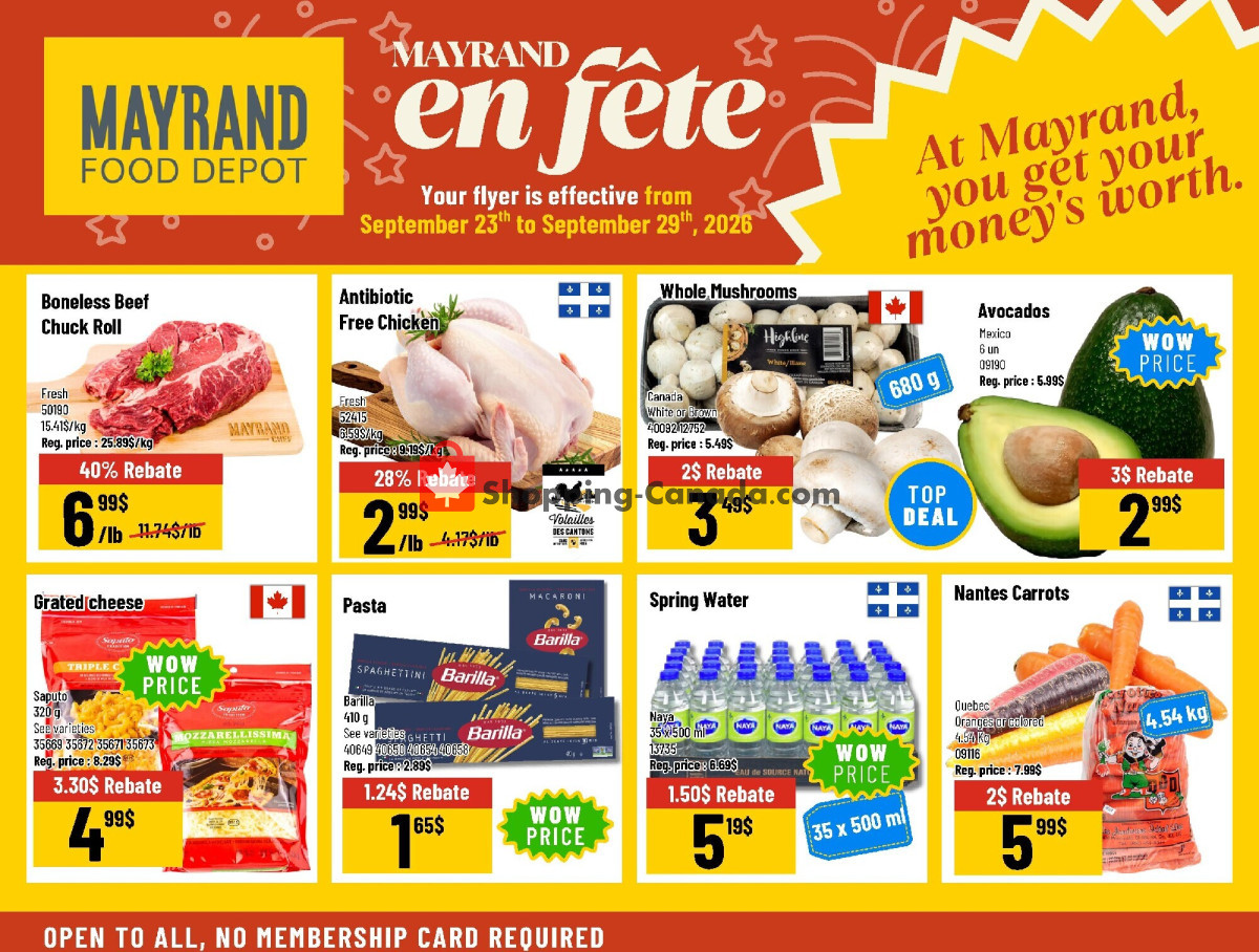 Mayrand flyer from Wednesday September 23, 2026 to Tuesday September 29, 2026 - page 1