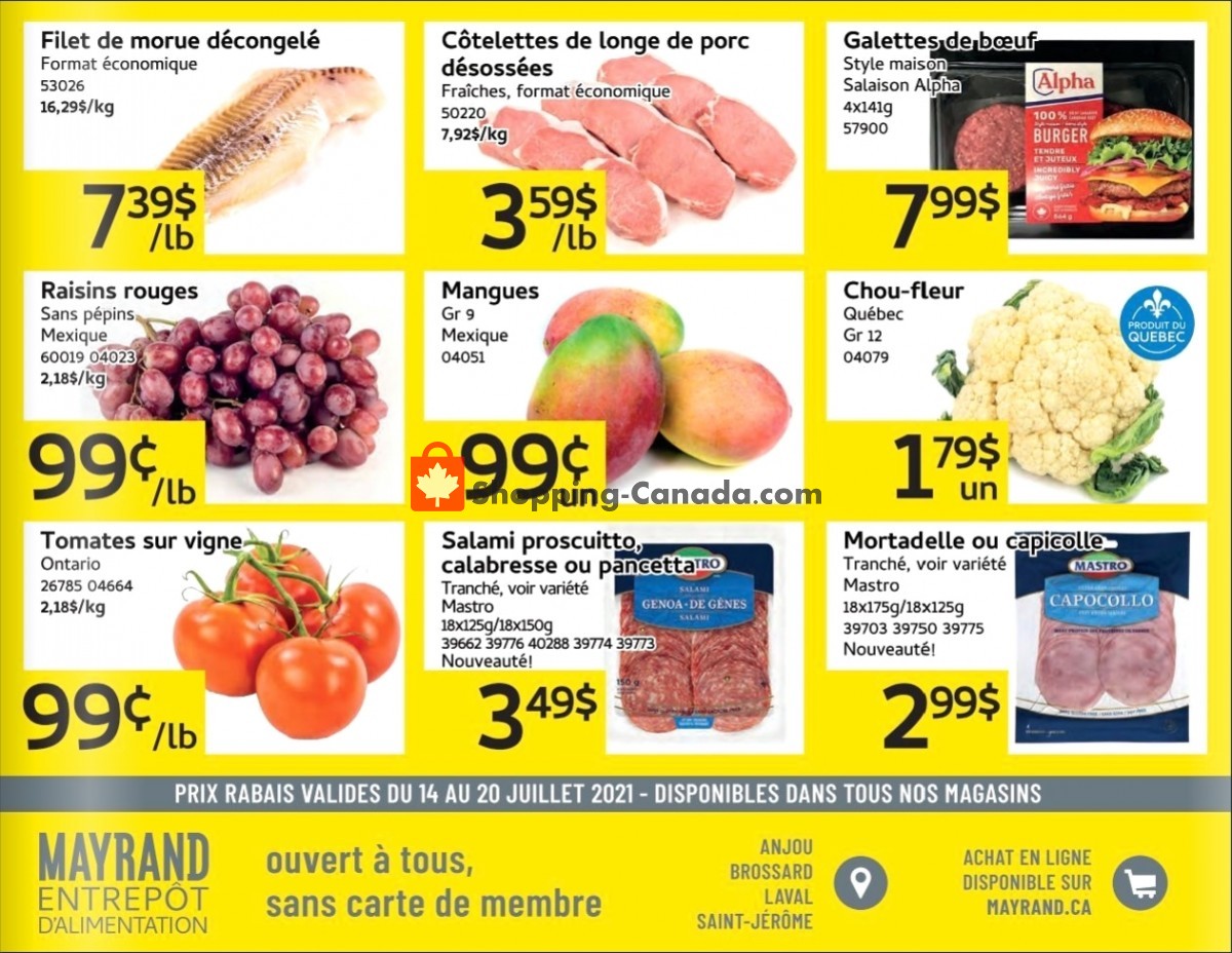 Mayrand flyer from Wednesday July 14, 2021 to Tuesday July 20, 2021 - page 1