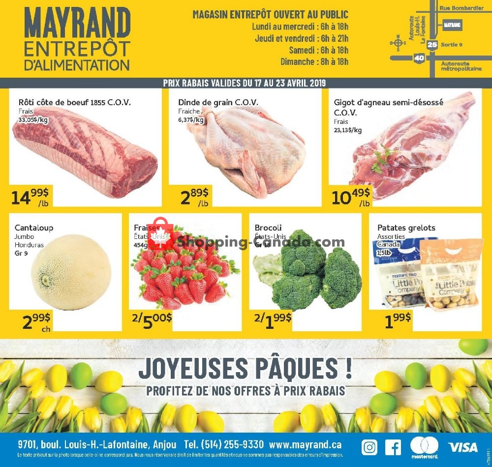 Mayrand flyer from Wednesday April 17, 2019 to Tuesday April 23, 2019 - page 1