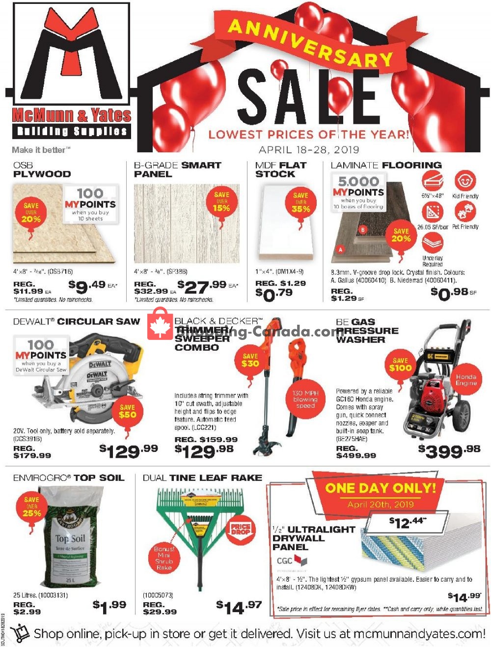 McMunn & Yates flyer from Thursday April 18, 2019 to Sunday April 28, 2019 - page 1