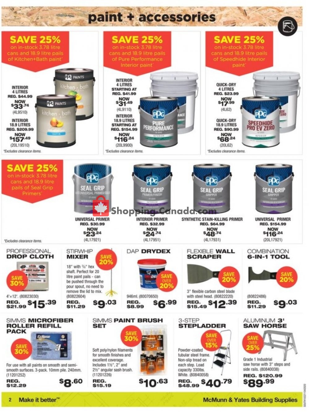 McMunn & Yates Canada, flyer (Paint Extravaganza) October 22