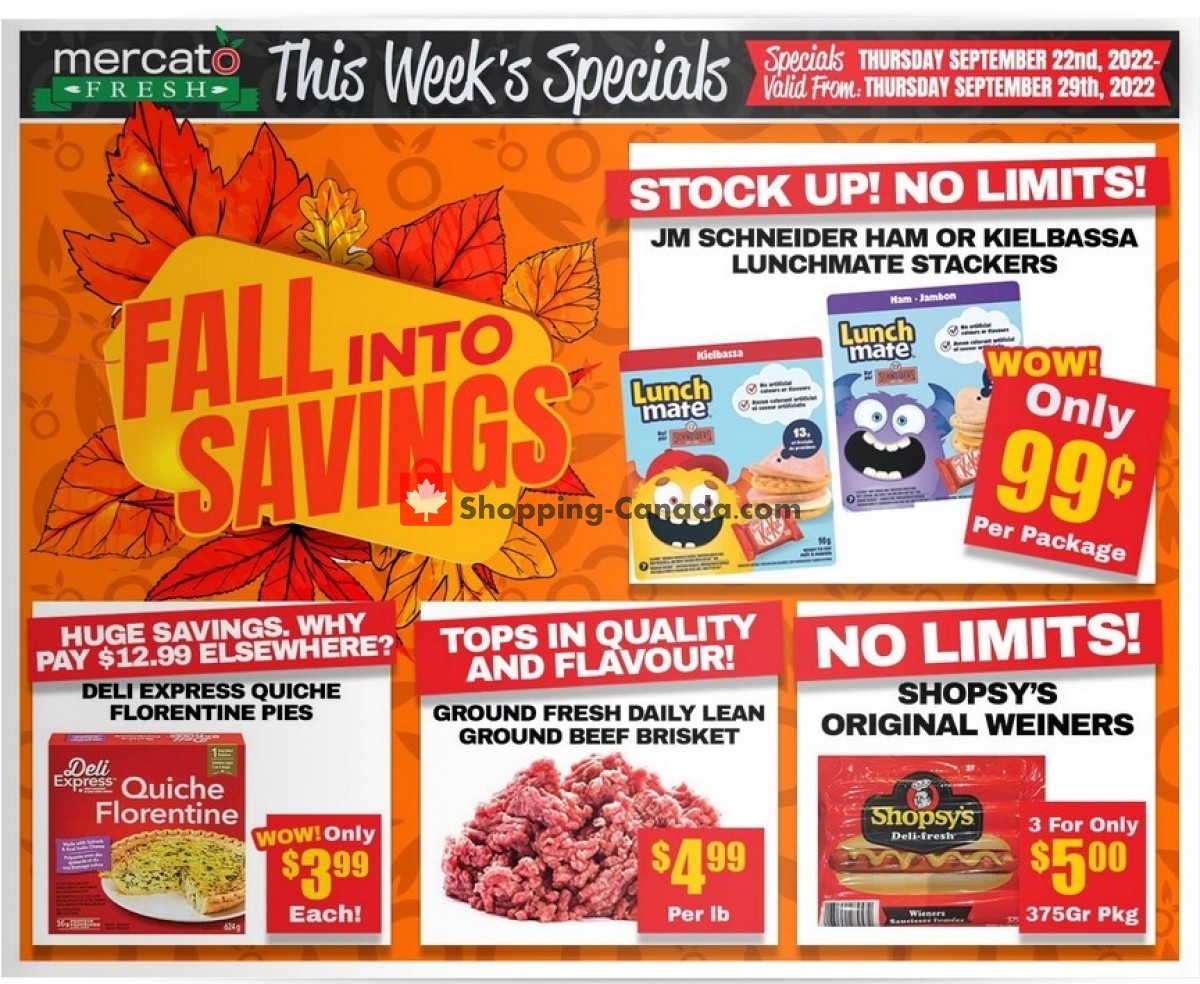 Mercato Fresh flyer from Thursday September 22, 2022 to Thursday September 29, 2022 - page 1