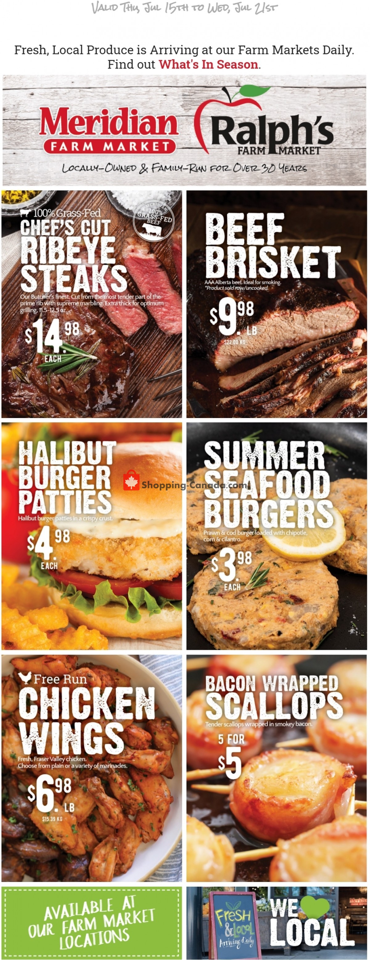 Meridian Meats & Meridian Farm Market flyer from Thursday July 15, 2021 to Wednesday July 21, 2021 - page 1