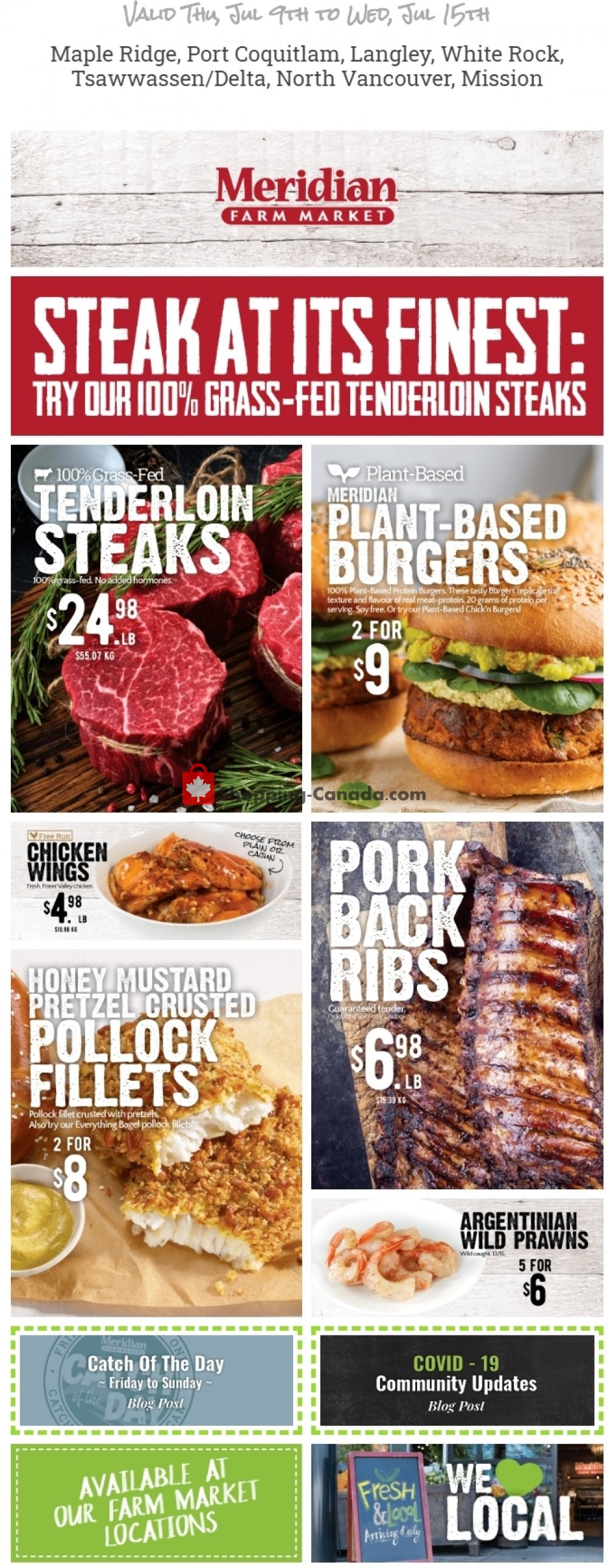 Meridian Meats & Meridian Farm Market flyer from Thursday July 9, 2020 to Wednesday July 15, 2020 - page 1