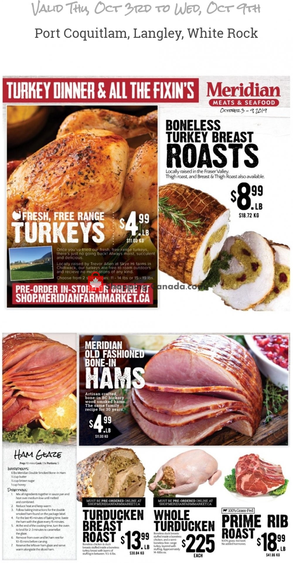 Meridian Meats & Meridian Farm Market flyer from Thursday October 3, 2019 to Wednesday October 9, 2019 - page 1