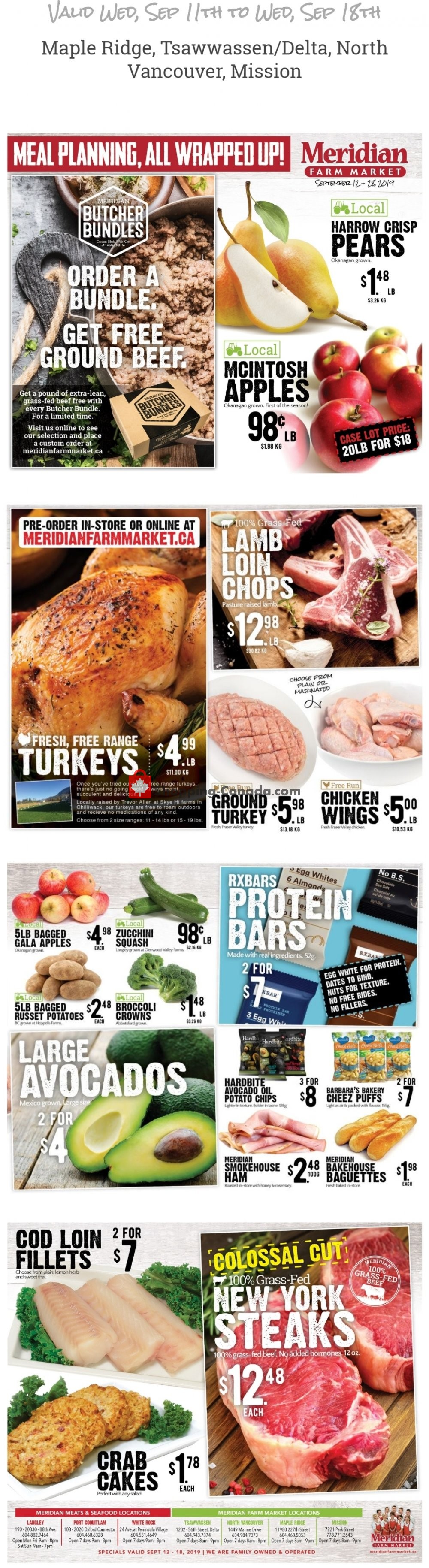 Meridian Meats & Meridian Farm Market flyer from Thursday September 12, 2019 to Wednesday September 18, 2019 - page 1