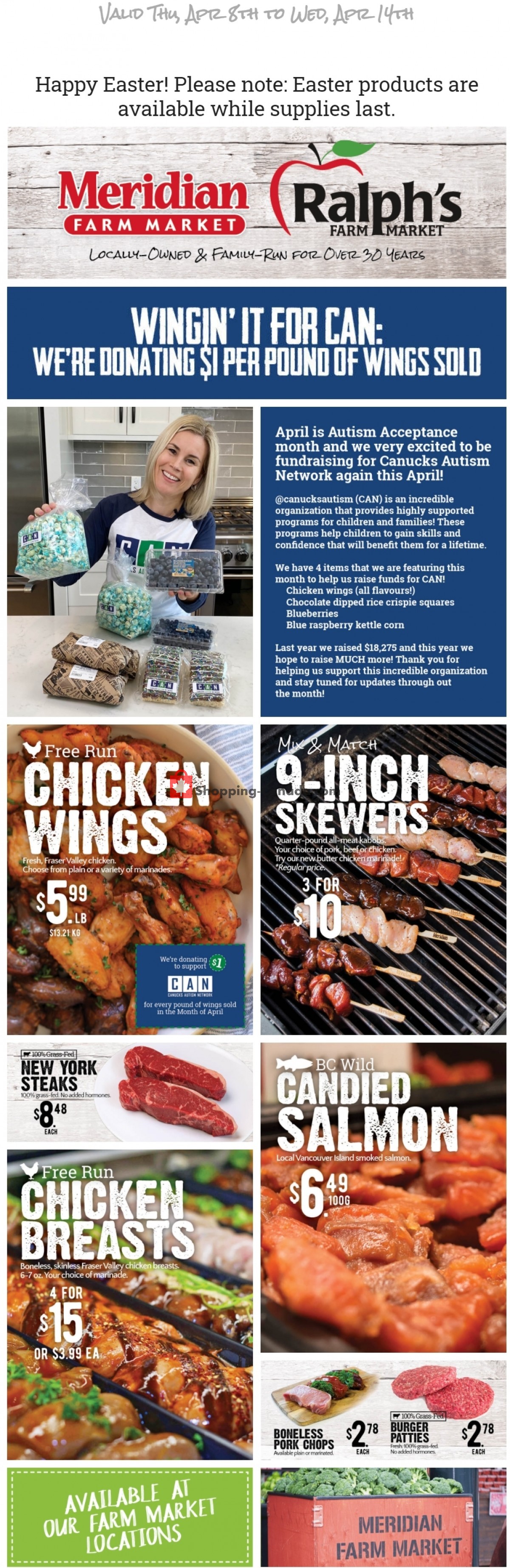 Meridian Meats & Meridian Farm Market flyer from Thursday April 8, 2021 to Wednesday April 14, 2021 - page 1
