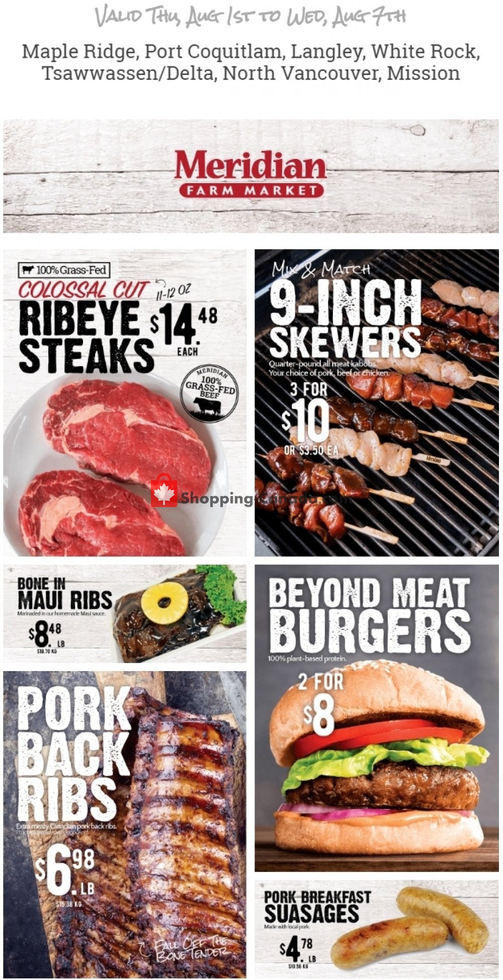 Meridian Meats & Meridian Farm Market flyer from Thursday August 1, 2019 to Wednesday August 7, 2019 - page 1