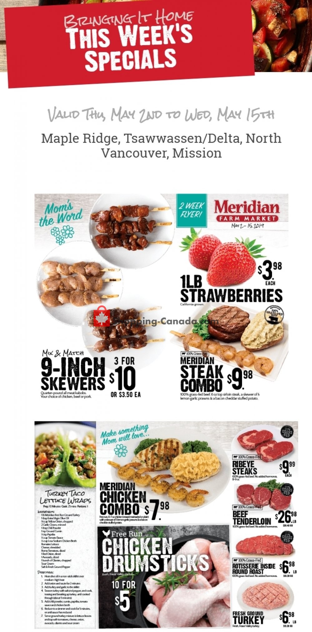 Meridian Meats & Meridian Farm Market flyer from Thursday May 2, 2019 to Wednesday May 15, 2019 - page 1