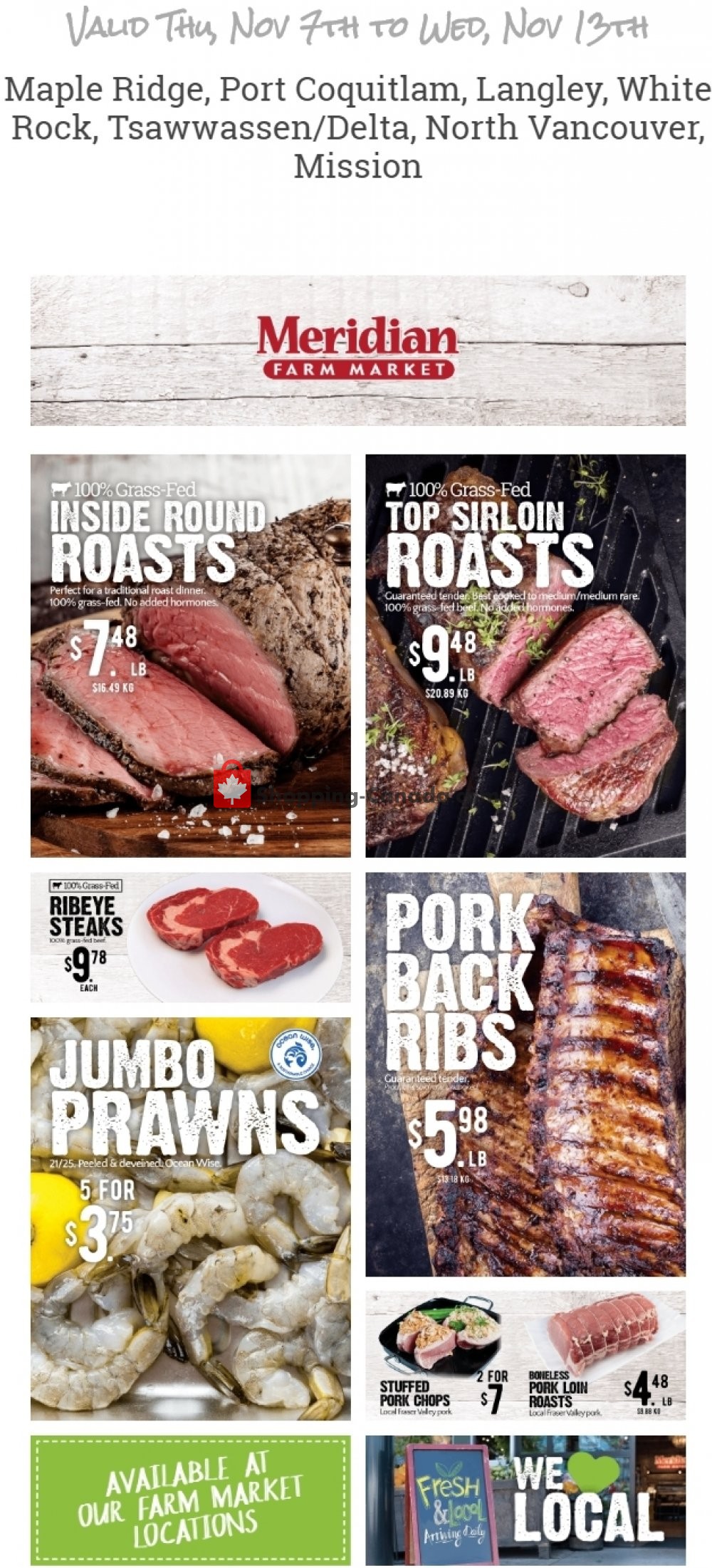Meridian Meats & Meridian Farm Market flyer from Thursday November 7, 2019 to Wednesday November 13, 2019 - page 1