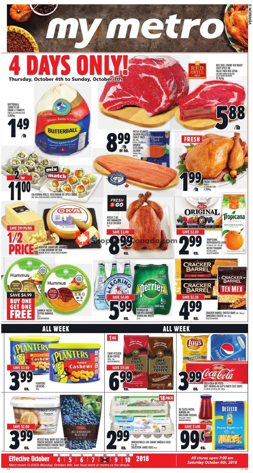 Metro flyer from Thursday October 4, 2018 to Wednesday October 10, 2018 - page 1