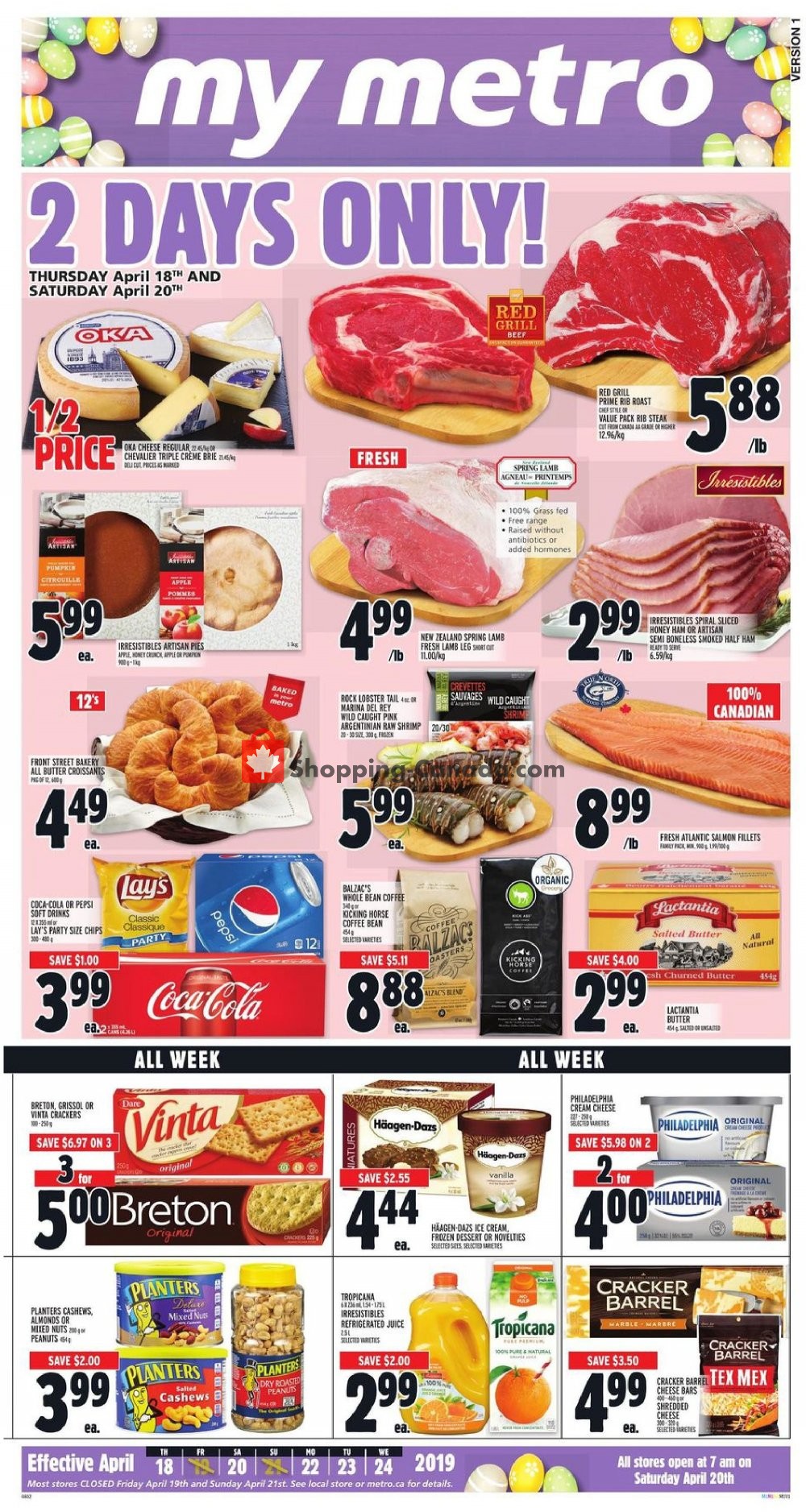 Metro flyer from Thursday April 18, 2019 to Wednesday April 24, 2019 - page 1