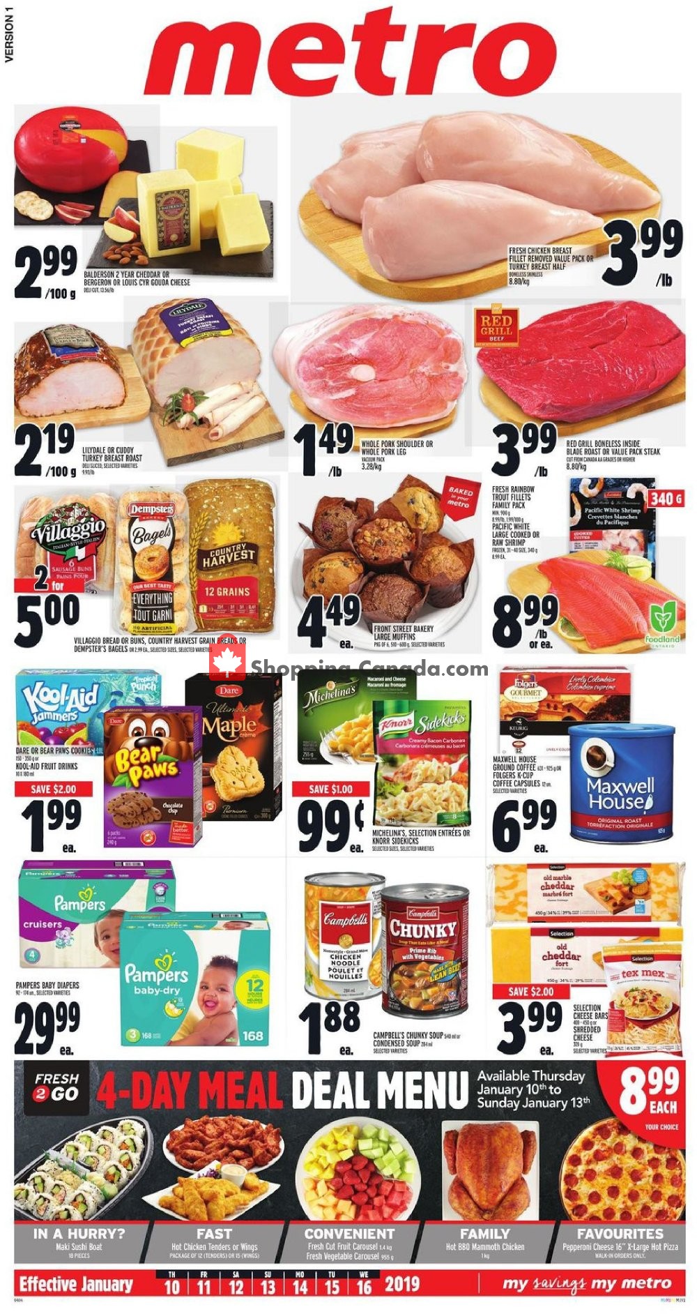 Metro flyer from Thursday January 10, 2019 to Wednesday January 16, 2019 - page 1