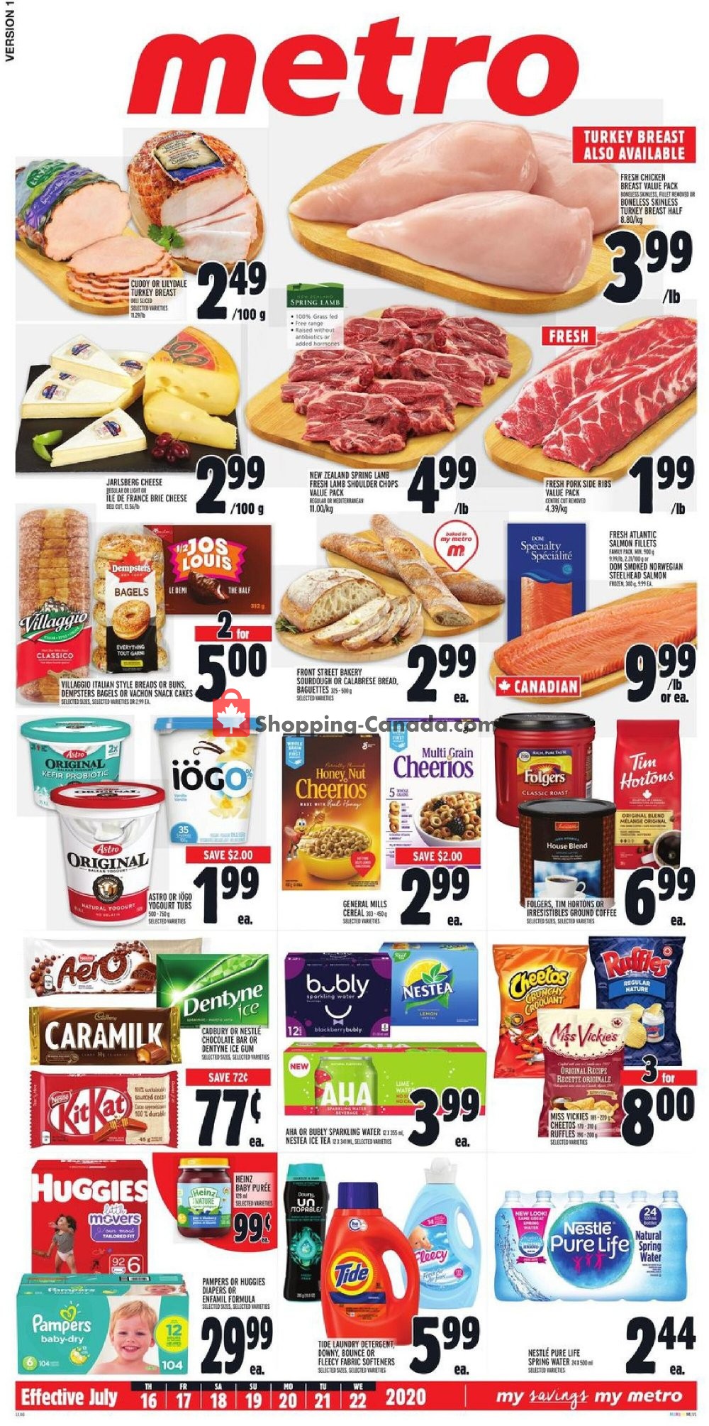 Metro flyer from Thursday July 16, 2020 to Wednesday July 22, 2020 - page 1