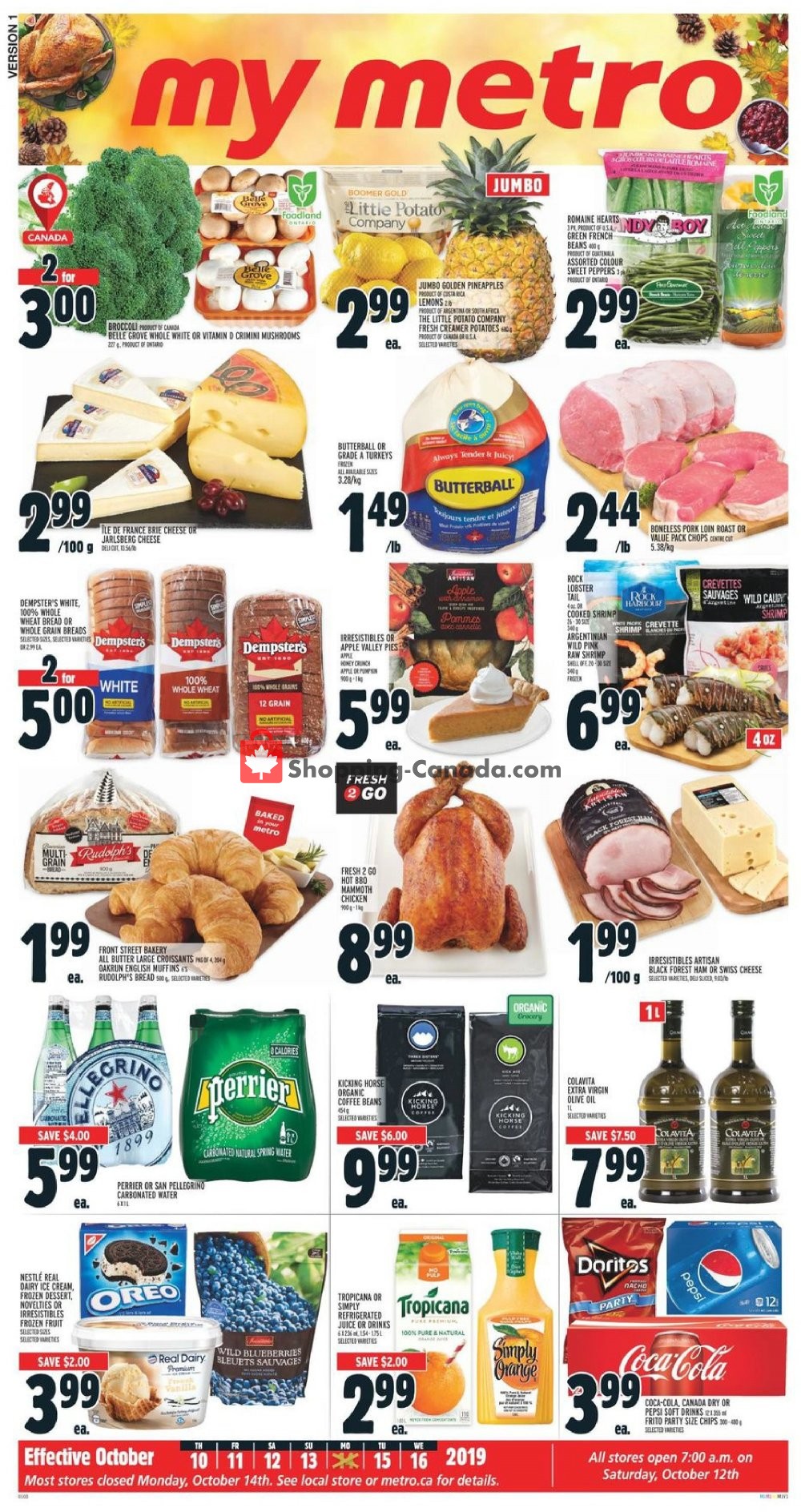 Metro flyer from Thursday October 10, 2019 to Wednesday October 16, 2019 - page 1