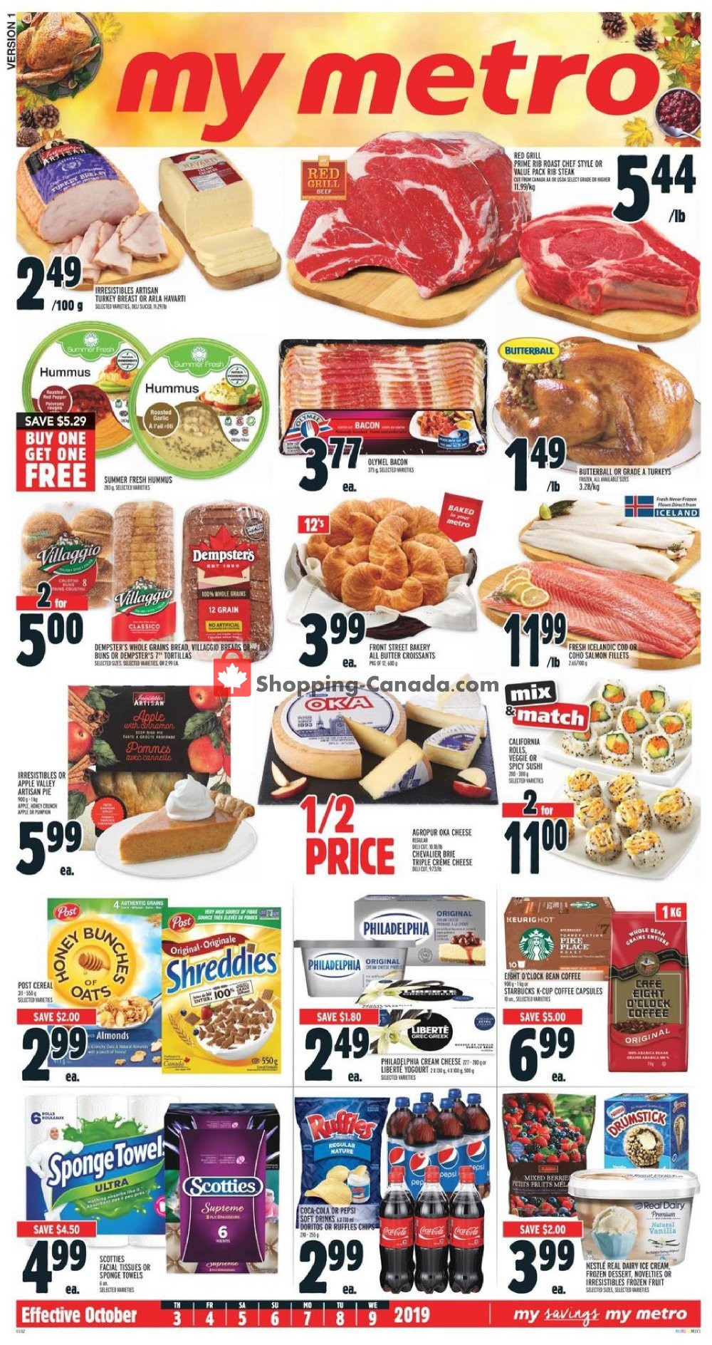 Metro flyer from Thursday October 3, 2019 to Wednesday October 9, 2019 - page 1