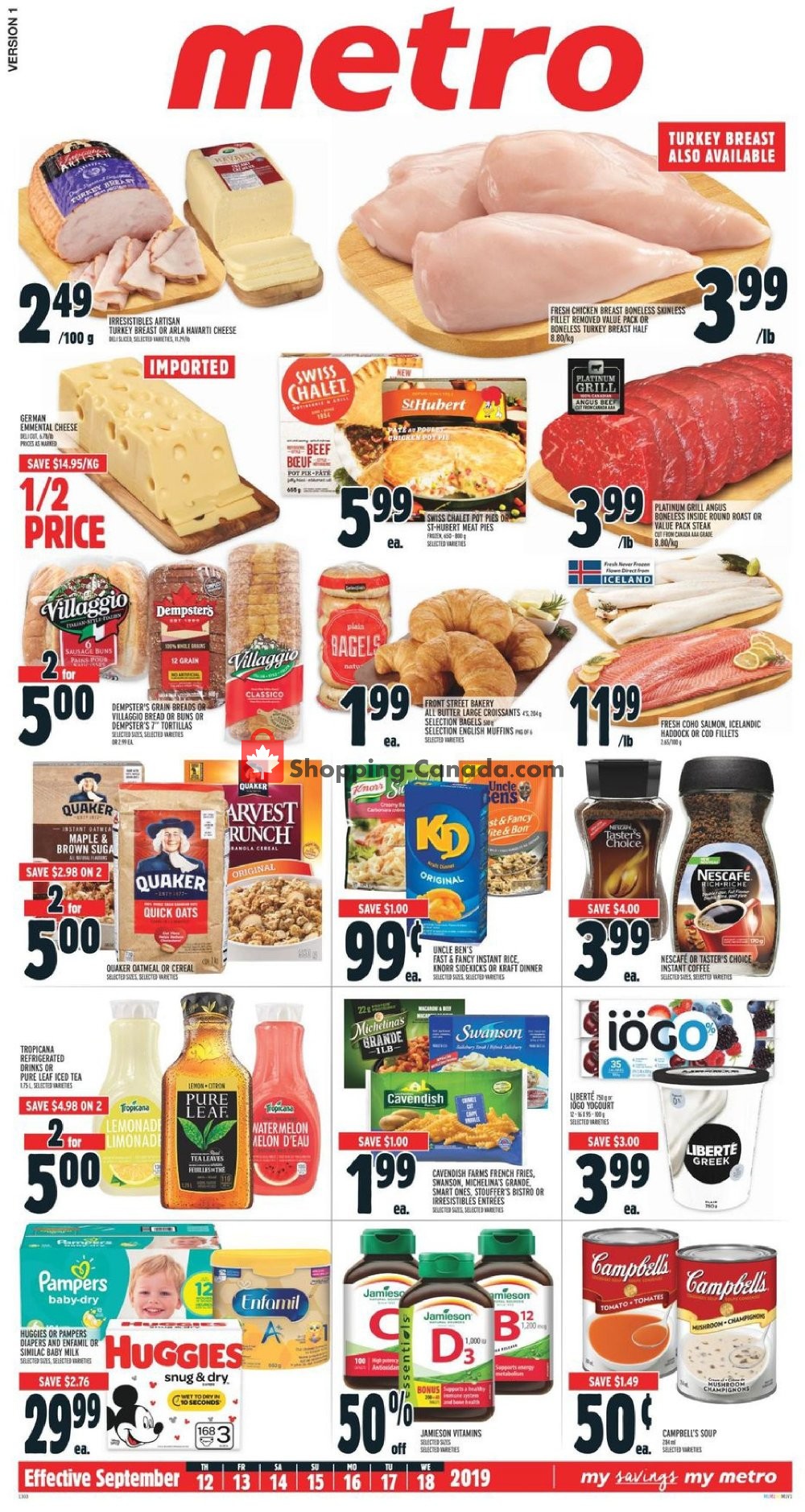 Metro flyer from Thursday September 12, 2019 to Wednesday September 18, 2019 - page 1