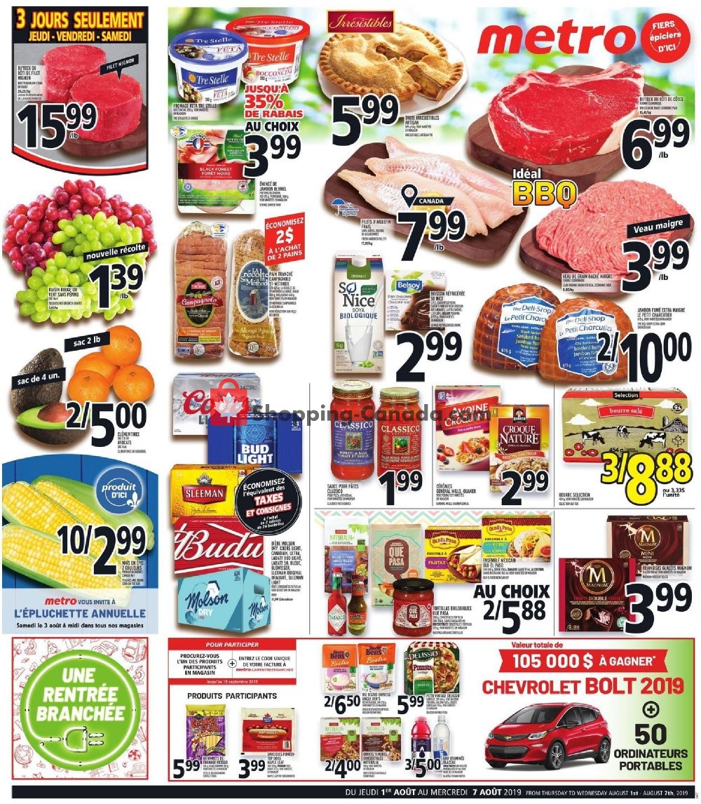 Metro flyer from Thursday August 1, 2019 to Wednesday August 7, 2019 - page 1