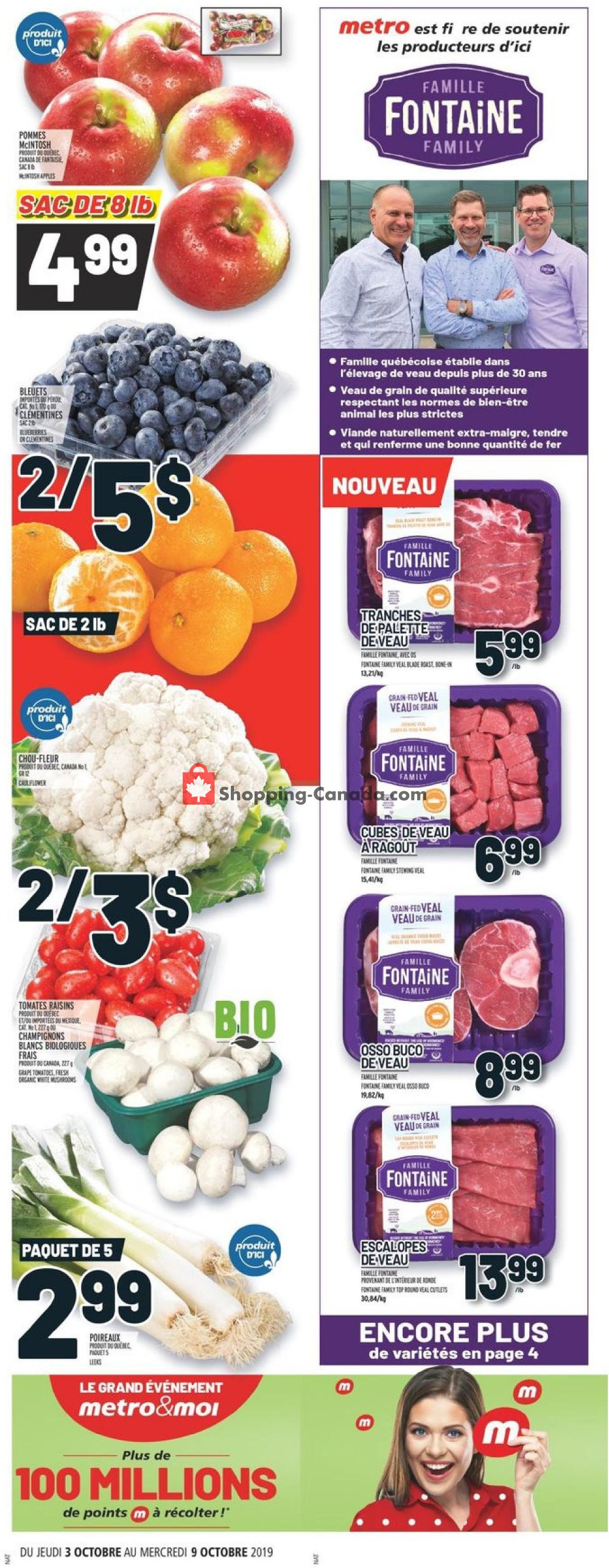 Metro flyer from Thursday October 3, 2019 to Wednesday October 9, 2019 - page 1