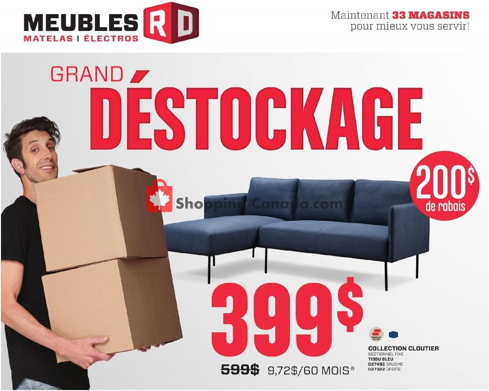 Meubles RD Canada, flyer (Grand Destockage) October 13 October 18