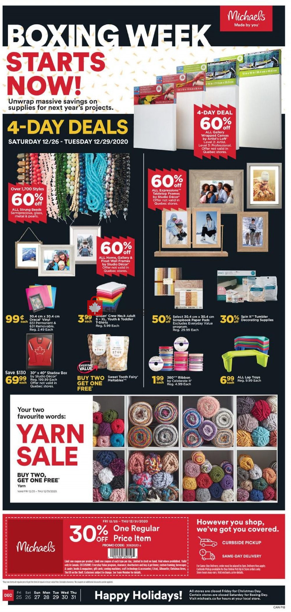 Michaels flyer from Friday December 25, 2020 to Thursday December 31, 2020 - page 1
