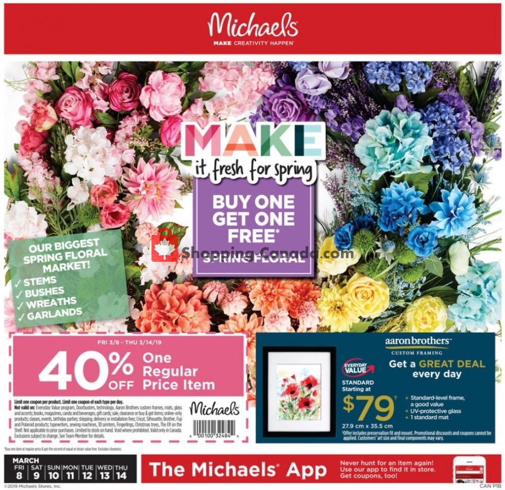Michaels flyer from Friday March 8, 2019 to Thursday March 14, 2019 - page 1