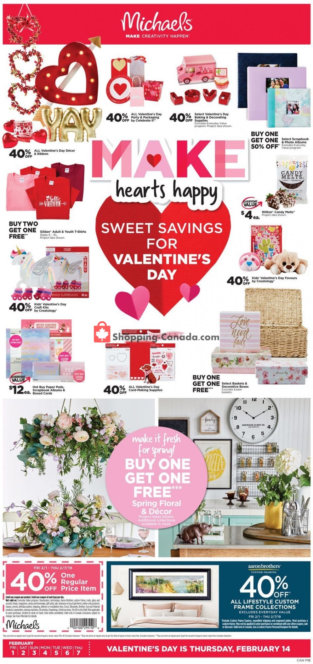 Michaels Canada, flyer February 1 February 7, 2019 Shopping Canada