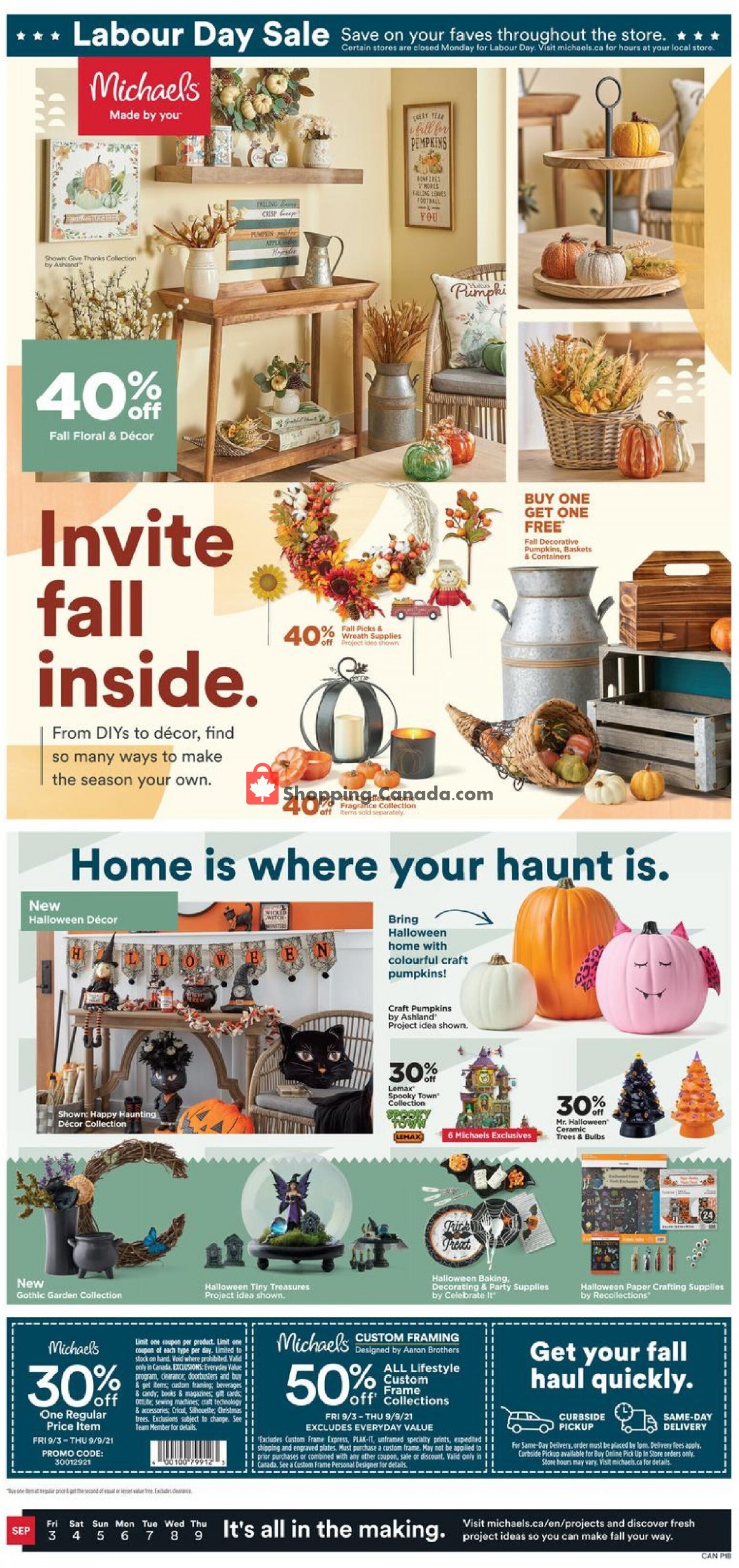 Michaels flyer from Friday September 3, 2021 to Thursday September 9, 2021 - page 1
