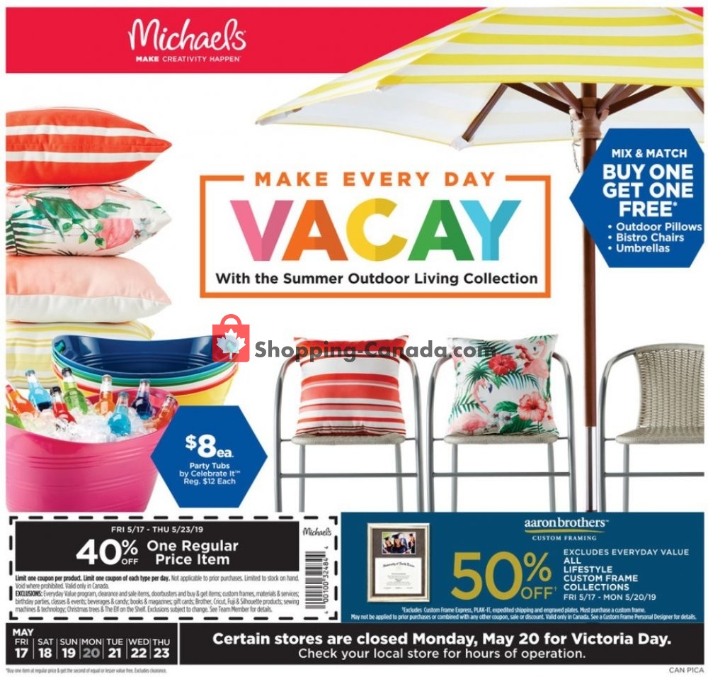 Michaels flyer from Friday May 17, 2019 to Thursday May 23, 2019 - page 1