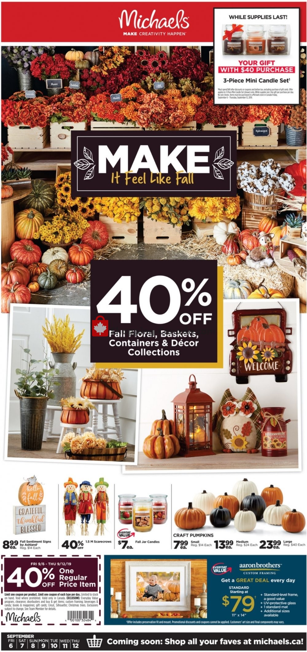 Michaels flyer from Friday September 6, 2019 to Thursday September 12, 2019 - page 1
