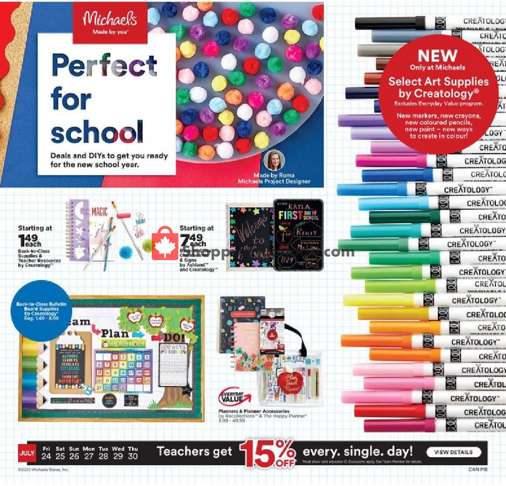 Michaels flyer from Friday July 24, 2020 to Thursday July 30, 2020 - page 1