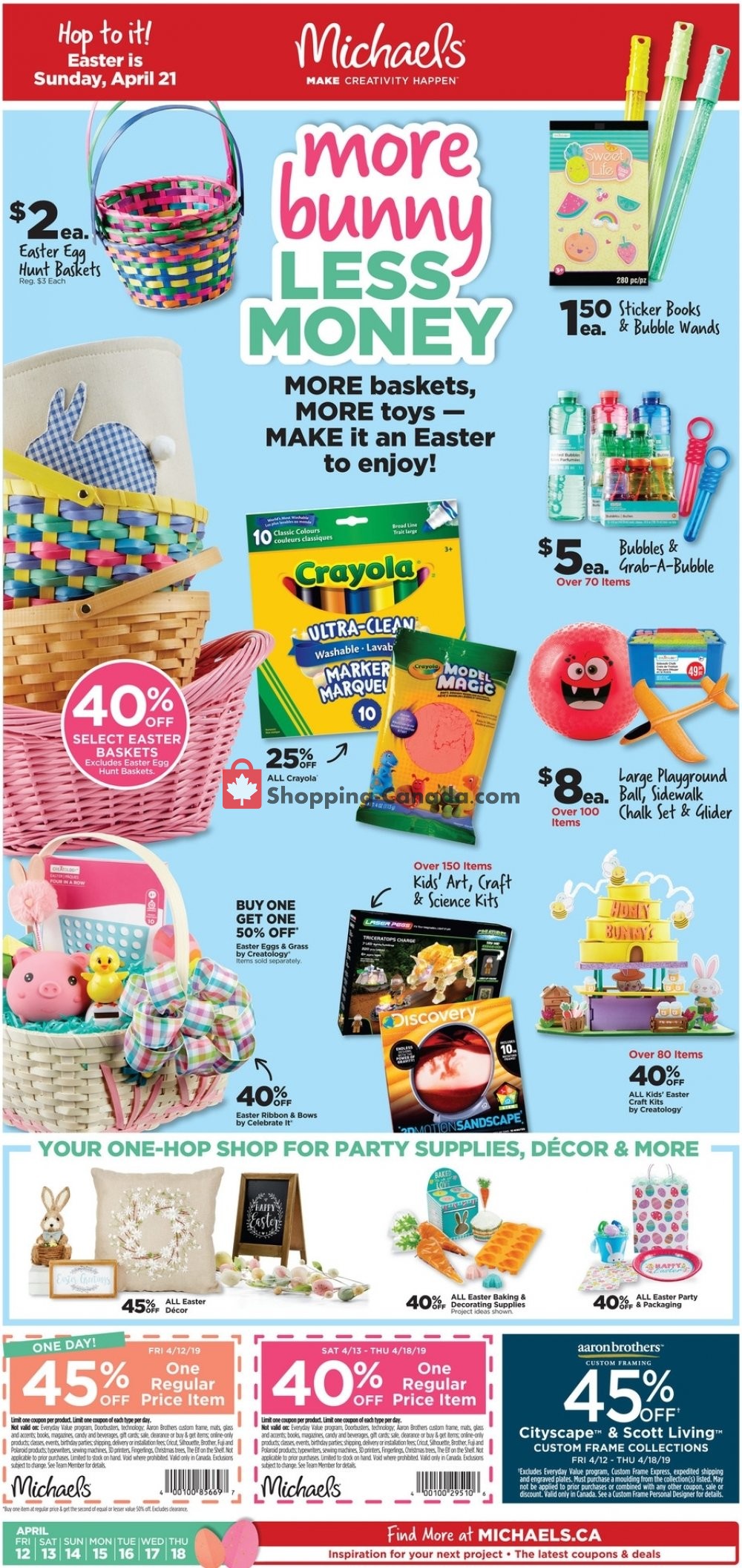 Michaels Canada, flyer (Special Offer) April 12 April 18, 2019