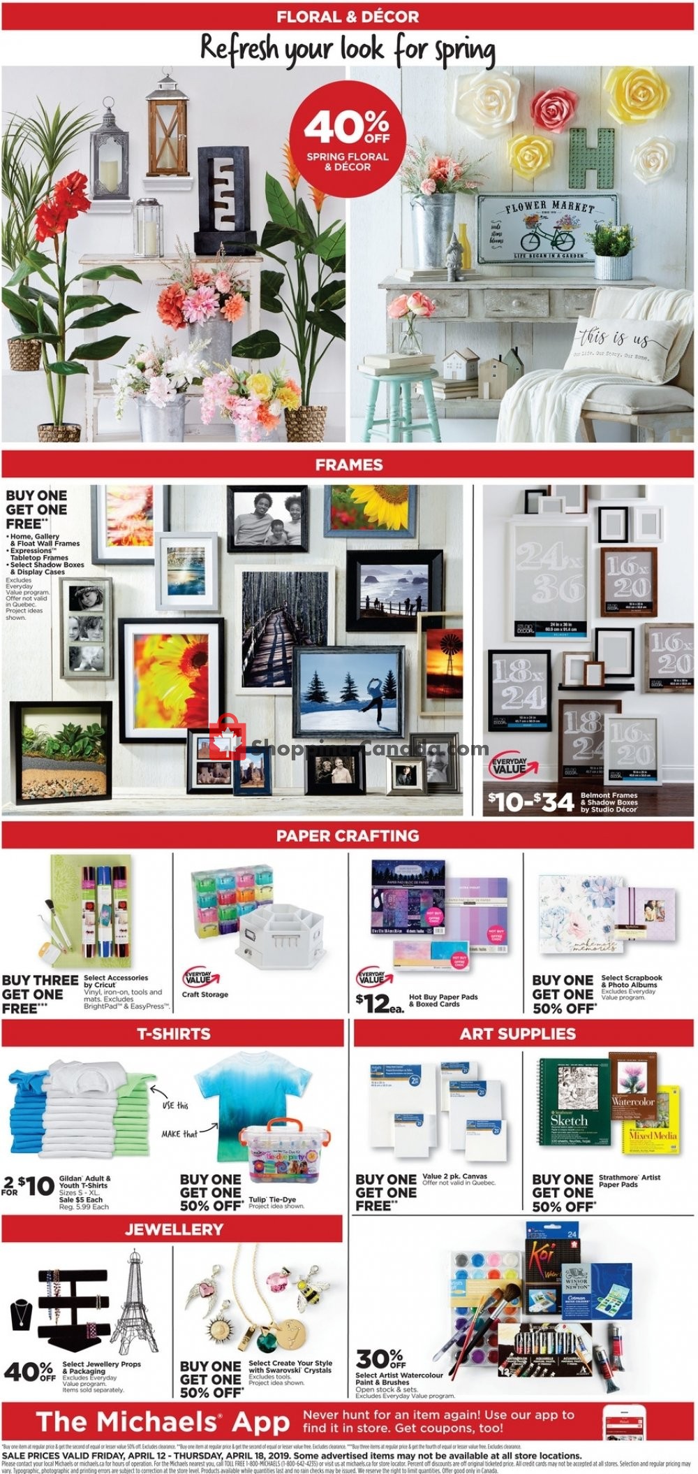 Michaels Canada, flyer (Special Offer) April 12 April 18, 2019