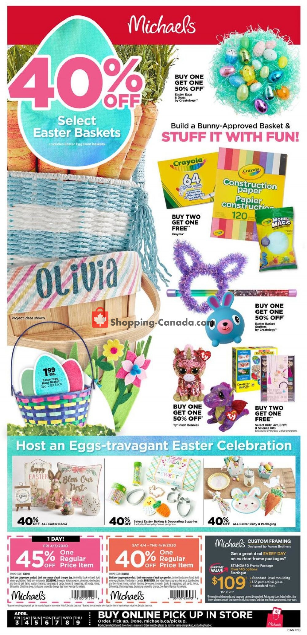 Michaels Canada, flyer (Special Offer) April 3 April 9, 2020