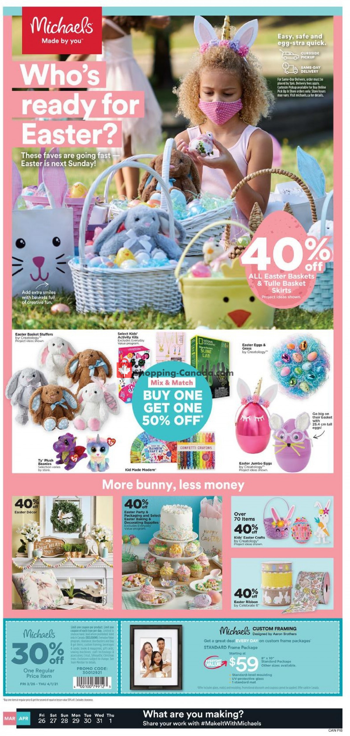 Michaels flyer from Friday March 26, 2021 to Thursday April 1, 2021 - page 1